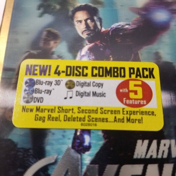 Marvel Avengers 4-Disc Combo Pack Blue Ray Movie with 5 Feature Films - Picture 2 of 3